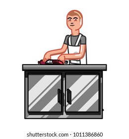 Kitchen worker man