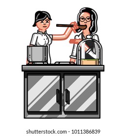 Kitchen worker woman