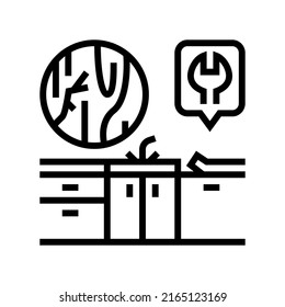 Kitchen Worktop Repair Line Icon Vector. Kitchen Worktop Repair Sign. Isolated Contour Symbol Black Illustration