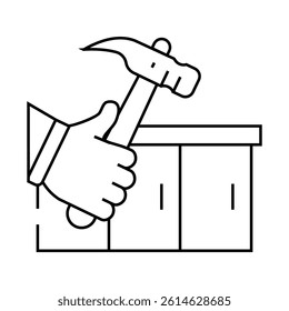kitchen worktop repair line icon vector. kitchen worktop repair sign. isolated contour symbol black illustration