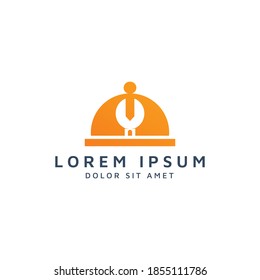 kitchen and wrench negative space logo design