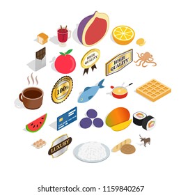 Kitchener icons set. Isometric set of 25 kitchener vector icons for web isolated on white background