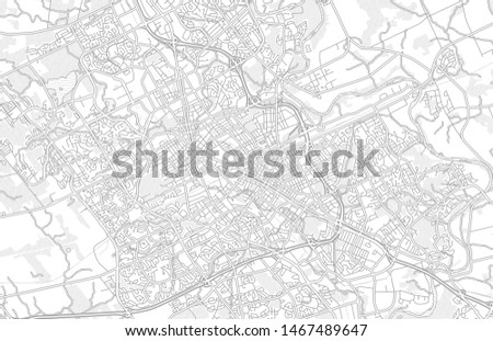 Kitchener, Ontario, Canada, bright outlined vector map with bigger and minor roads and steets created for infographic backgrounds.