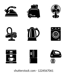 Kitchenette icons set. Simple set of 9 kitchenette vector icons for web isolated on white background