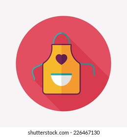 kitchenware apron flat icon with long shadow,eps10