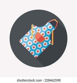 kitchenware apron flat icon with long shadow,eps10