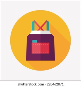 kitchenware apron flat icon with long shadow,eps10