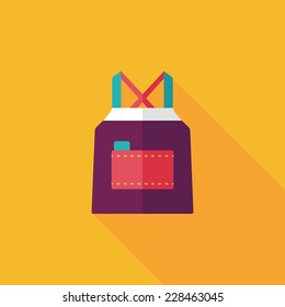 kitchenware apron flat icon with long shadow,eps10
