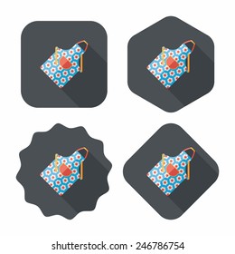 kitchenware apron flat icon with long shadow,eps10