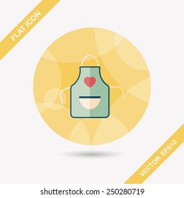 kitchenware apron flat icon with long shadow,eps10