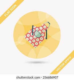 kitchenware apron flat icon with long shadow,eps10