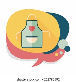 kitchenware apron flat icon with long shadow,eps10