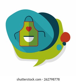 kitchenware apron flat icon with long shadow,eps10