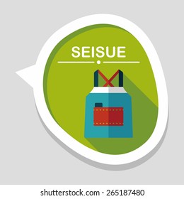 kitchenware apron flat icon with long shadow,eps10