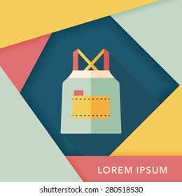 kitchenware apron flat icon with long shadow,eps10
