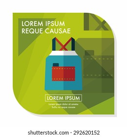 kitchenware apron flat icon with long shadow,eps10