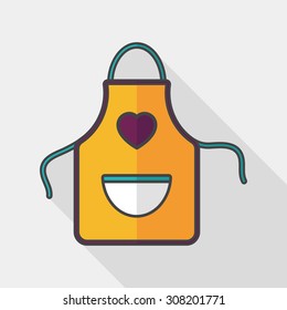 kitchenware apron flat icon with long shadow,eps10