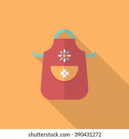 Kitchenware apron flat  icon with long shadow,circle,eps10,interface,button