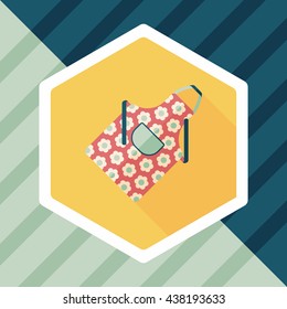 kitchenware apron flat icon with long shadow,eps10