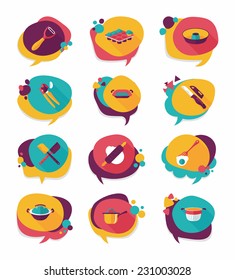 Kitchenware badge flat banner design background set, eps10