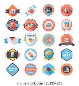 Kitchenware badge flat banner design background set, eps10