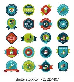 Kitchenware badge flat banner design background set, eps10