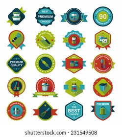 Kitchenware badge flat banner design background set, eps10