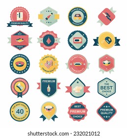 Kitchenware badge flat banner design background set, eps10