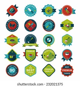 Kitchenware badge flat banner design background set, eps10