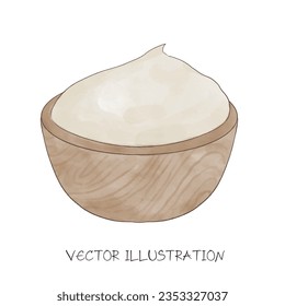 kitchenware for bakery watercolor vector illustration