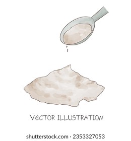 utensilios de cocina para la ilustración vectorial de acuarela de panadería