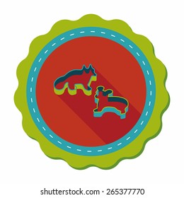 kitchenware baking mold flat icon with long shadow,eps10