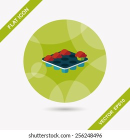 kitchenware baking plate flat icon with long shadow,eps10