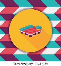 kitchenware baking plate flat icon with long shadow,eps10