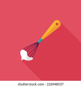 kitchenware beater flat icon with long shadow,eps10