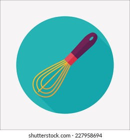 kitchenware beater flat icon with long shadow,eps10
