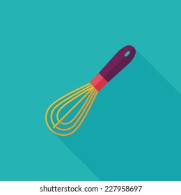 kitchenware beater flat icon with long shadow,eps10
