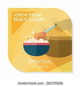 kitchenware beater flat icon with long shadow,eps10