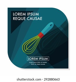 kitchenware beater flat icon with long shadow,eps10