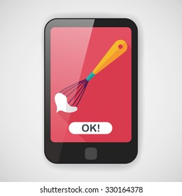 kitchenware beater flat icon with long shadow,eps10