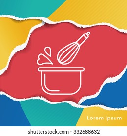 kitchenware beater line icon