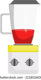 Mezclador de cocina, ilustración, vector sobre fondo blanco.