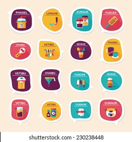 Kitchenware bubble speech flat banner design background set, eps10