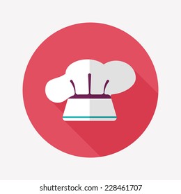 kitchenware chef hat flat icon with long shadow,eps10