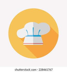 kitchenware chef hat flat icon with long shadow,eps10