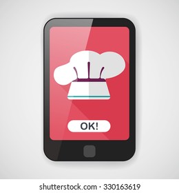 kitchenware chef hat flat icon with long shadow,eps10