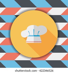 kitchenware chef hat flat icon with long shadow,eps10