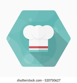 Kitchenware chef's hat flat  icon with long shadow,circle,eps10,interface,button