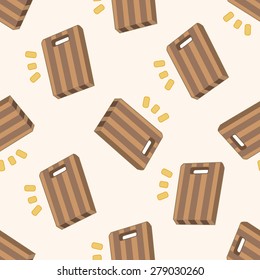 kitchenware chopping board and knife , cartoon seamless pattern background