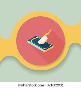 kitchenware chopping board and knife flat icon with long shadow,eps10